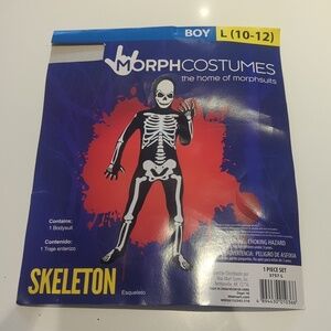 MorphCostumes Skeleton Bodysuit for Boys Large 10-12